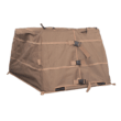 Chattanooga Higdon Outdoors Quick Draw Dog Blind in dirt color, camouflaged design for outdoor hunting with dogs.