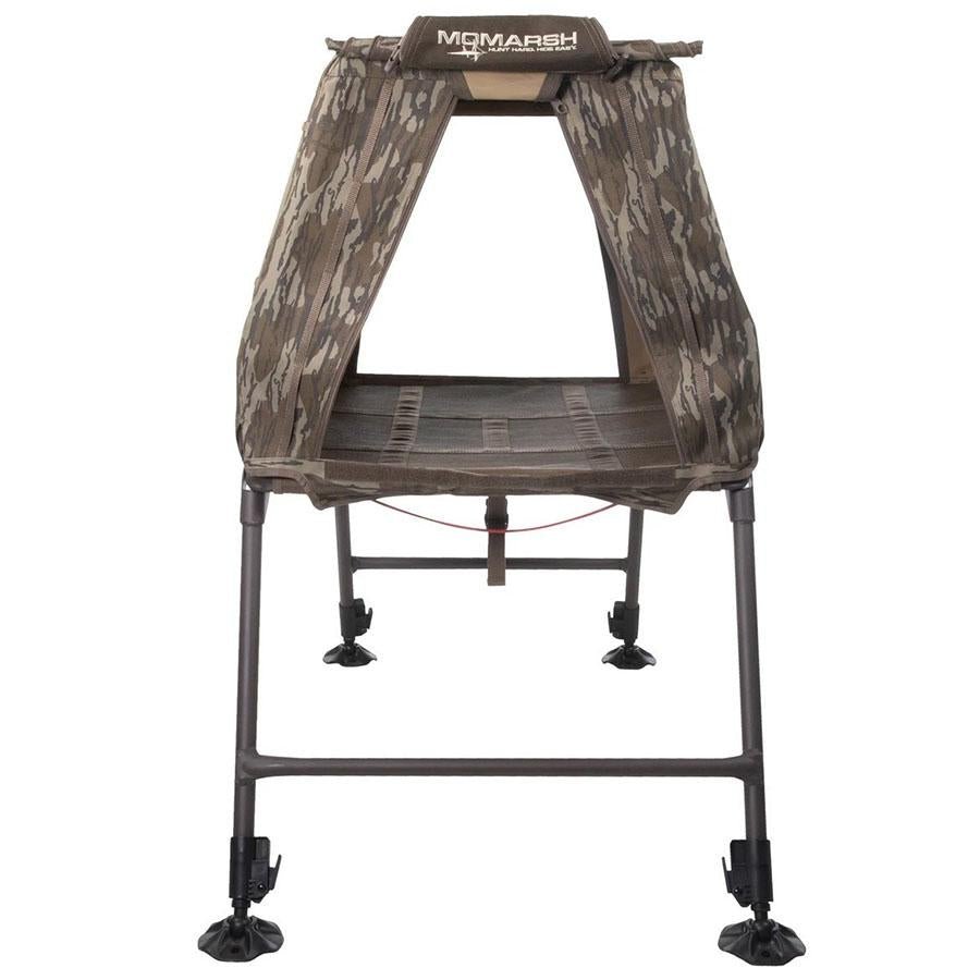 Chattanooga Higdon Outdoors Invisilab dog blind in Mossy Oak Bottomland camouflage, portable shelter for outdoor dog concealment.