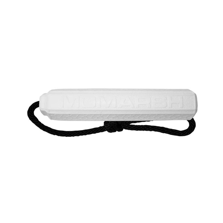 Chattanooga MOmarsh Medium Mark white dog training bumper made of EVA foam, 9x2 inches, floatable for water training.