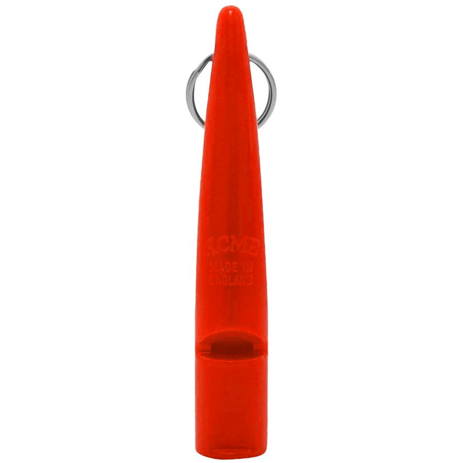 Chattanooga Omnipet Acme dog training mouth whistle in high tone orange plastic, used for obedience and training commands.