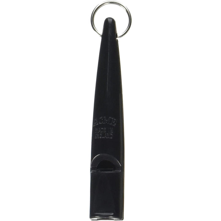 Chattanooga Omnipet Acme dog training mouth whistle in black plastic, compact and lightweight for effective dog training.