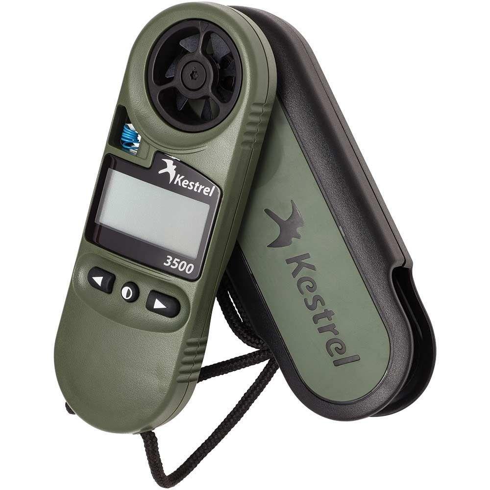 Chattanooga Kestrel 3500NV weather meter and digital psychrometer with NV backlight in olive drab for emergency survival.