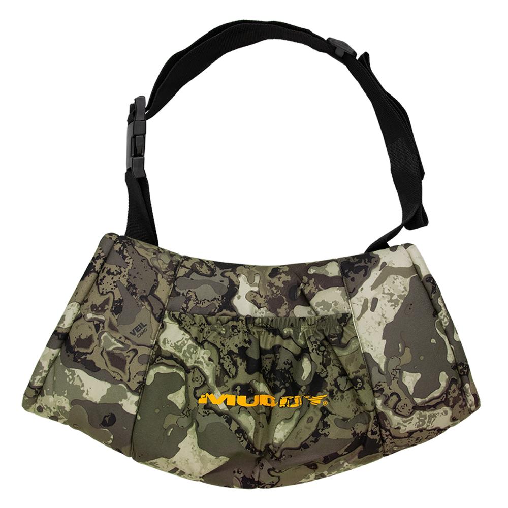 Chattanooga Muddy insulated hand muff veil in canyon grey with adjustable belt, warm emergency survival accessory with pocket.