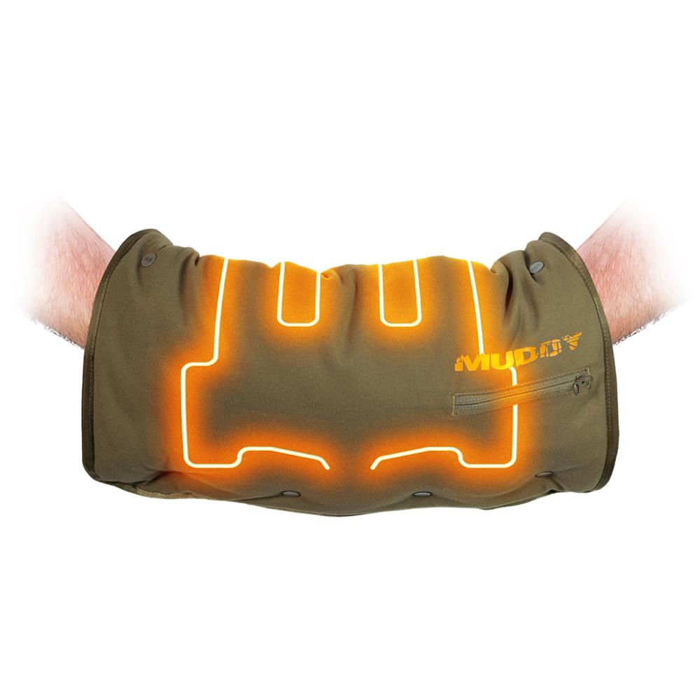 Chattanooga Muddy Nucleus Hand Muff in brown clay, adjustable and warm, designed for emergency survival gear, one size fits most.