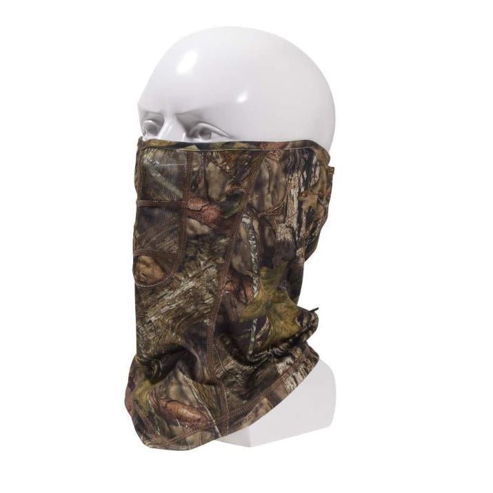 Chattanooga Allen Neck Gaiter in Mossy Oak Country, breathable stretch fabric facemask and face cover for outdoor protection.