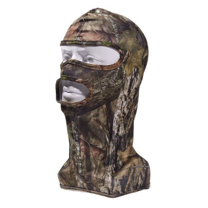 Chattanooga Allen Stretch Fit full head net facemask in Mossy Oak Country camouflage, lightweight spandex face cover for outdoor activities.