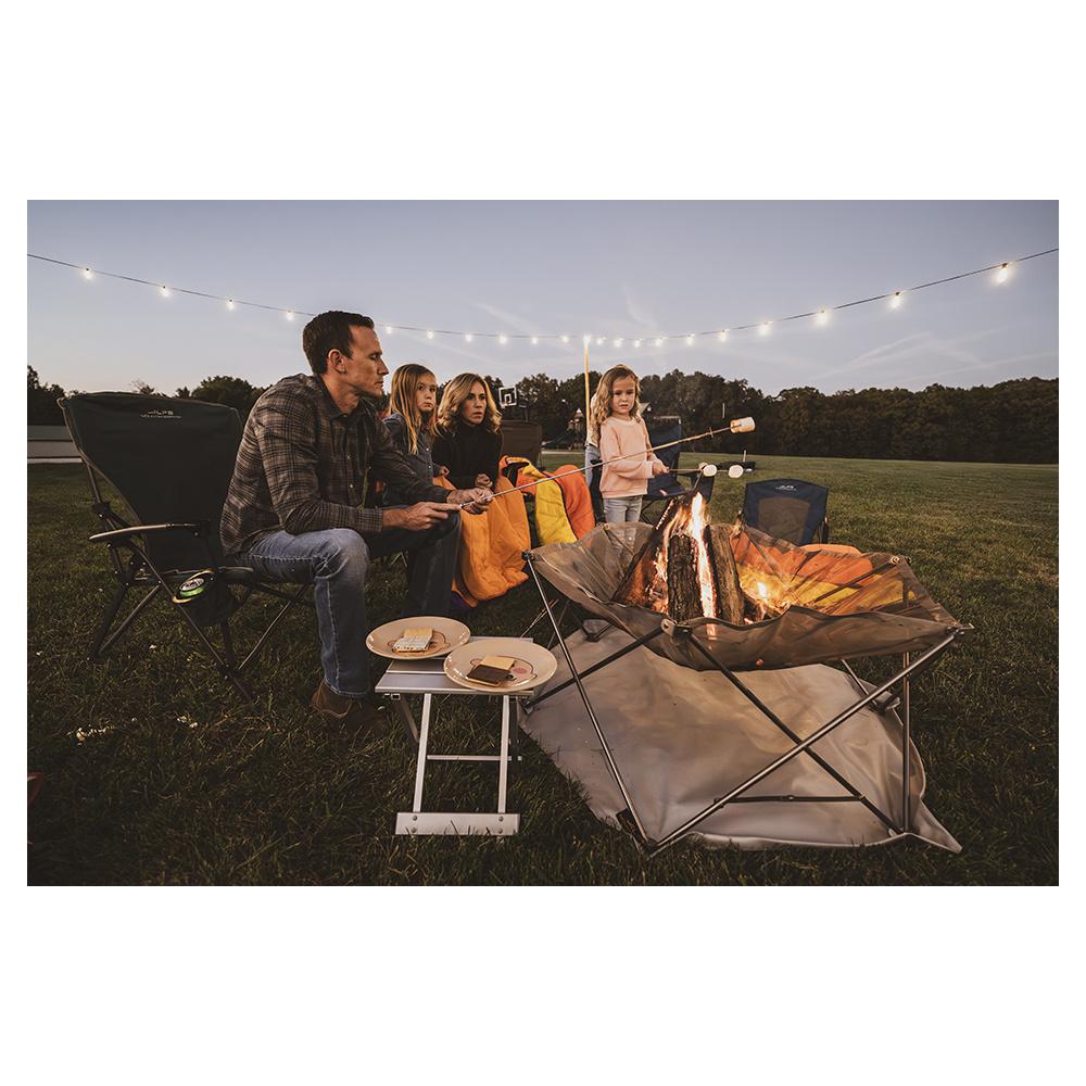 Chattanooga Alps Mountaineering Gaze Pit portable lightweight stainless steel mesh firepit for outdoor heating and camping.