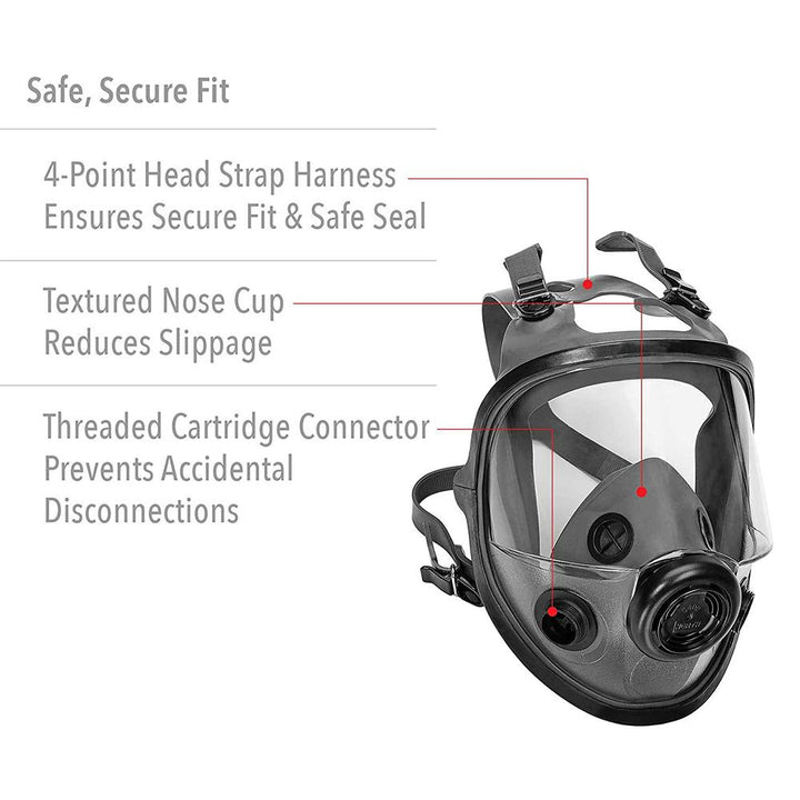 Honeywell North 5400 Series Full Face Respirator Mask Dual Connector Fit M/L - POWER FIT SHOP — Powering Preparedness, Health &amp; Home