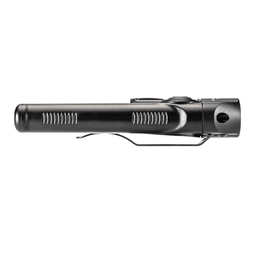 Black SF Stiletto Rechargeable LED Flashlight by Chattanooga with 650 lumens, compact pocket-sized design, and multiple output modes.
