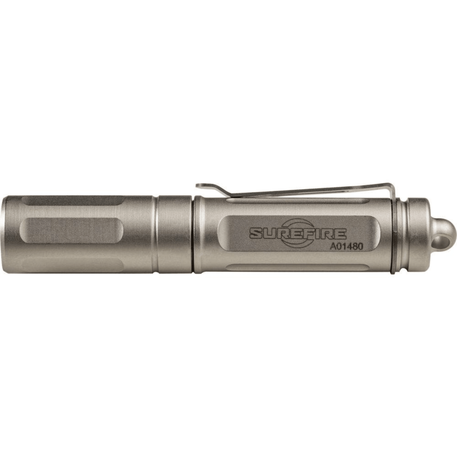 Chattanooga SF Titan-B compact keychain flashlight in silver with 300 lumens, small portable LED light for everyday use.