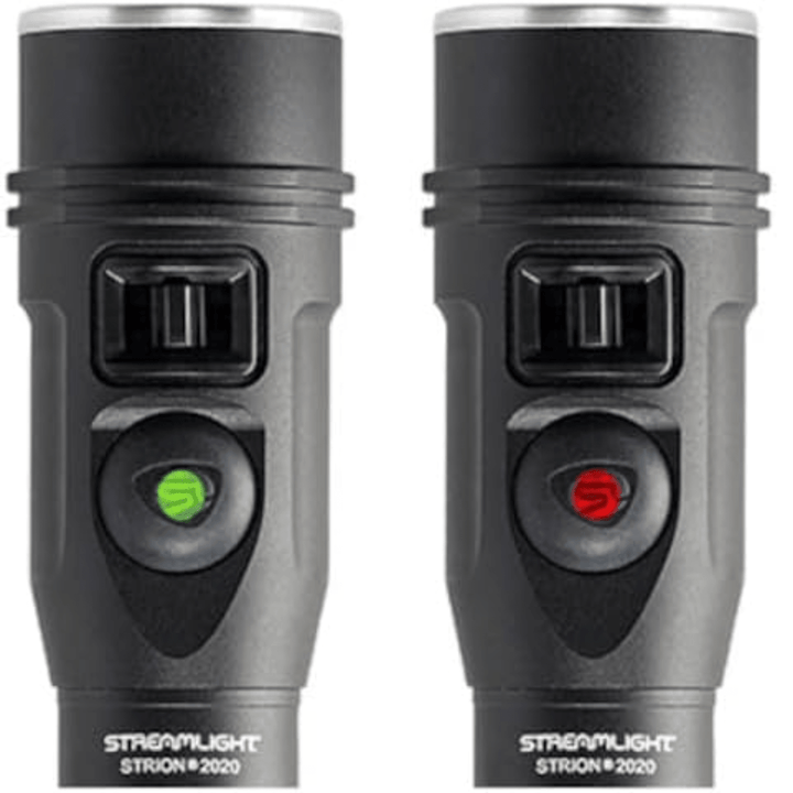 Chattanooga Streamlight Strion 1200 Lumen rechargeable LED flashlight in black, showing its compact design and charging port