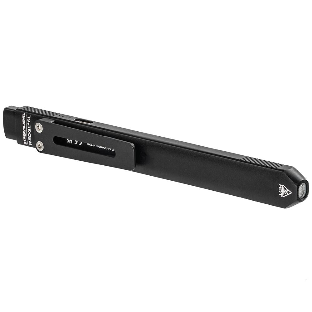 Chattanooga Streamlight Wedge SL 500 Lumen rechargeable black inspection flashlight, slim compact design with focused beam.