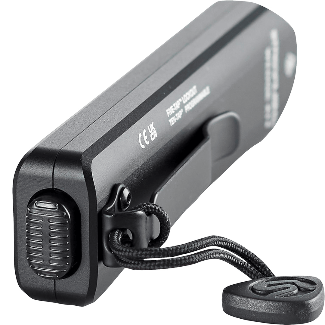 Black Chattanooga Streamlight Wedge XT flashlight with 500 lumens, slim design, includes USB cord, ideal for portable lighting.
