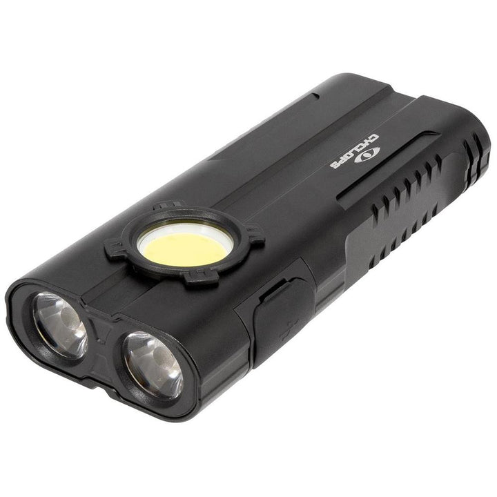 Chattanooga Cyclops Prolite flashlight in black with 350 lumens, portable design, durable construction, and handy clip.