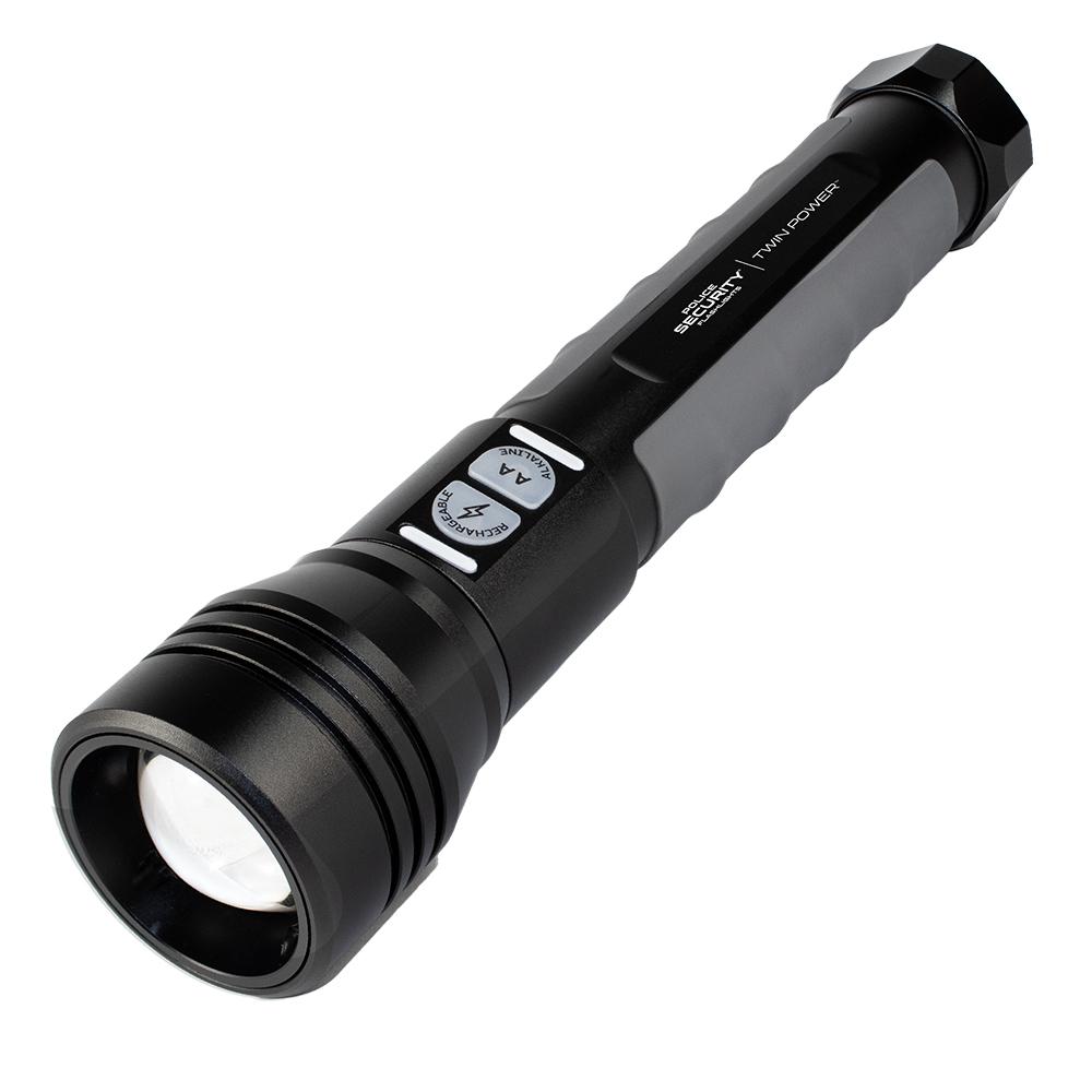 Chattanooga PS Flashlight Twin Power 2000 LM black rechargeable water-resistant flashlight with focus beam for outdoor use