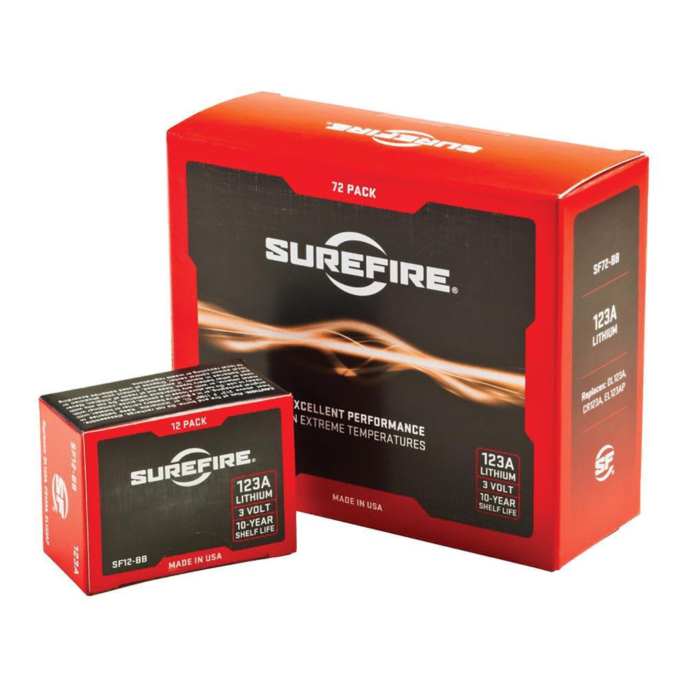 Chattanooga SF 123A lithium batteries, 12-pack, compact and high-performance power source for flashlights and electronic devices.
