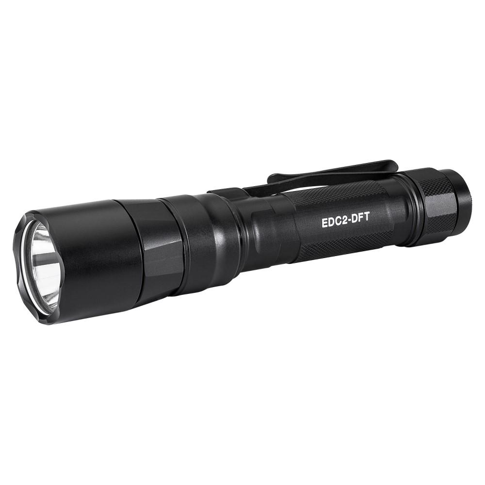 Chattanooga SF EDC2 DFT everyday carry flashlight with 700 lumens, black long-range LED, tail cap, compact design