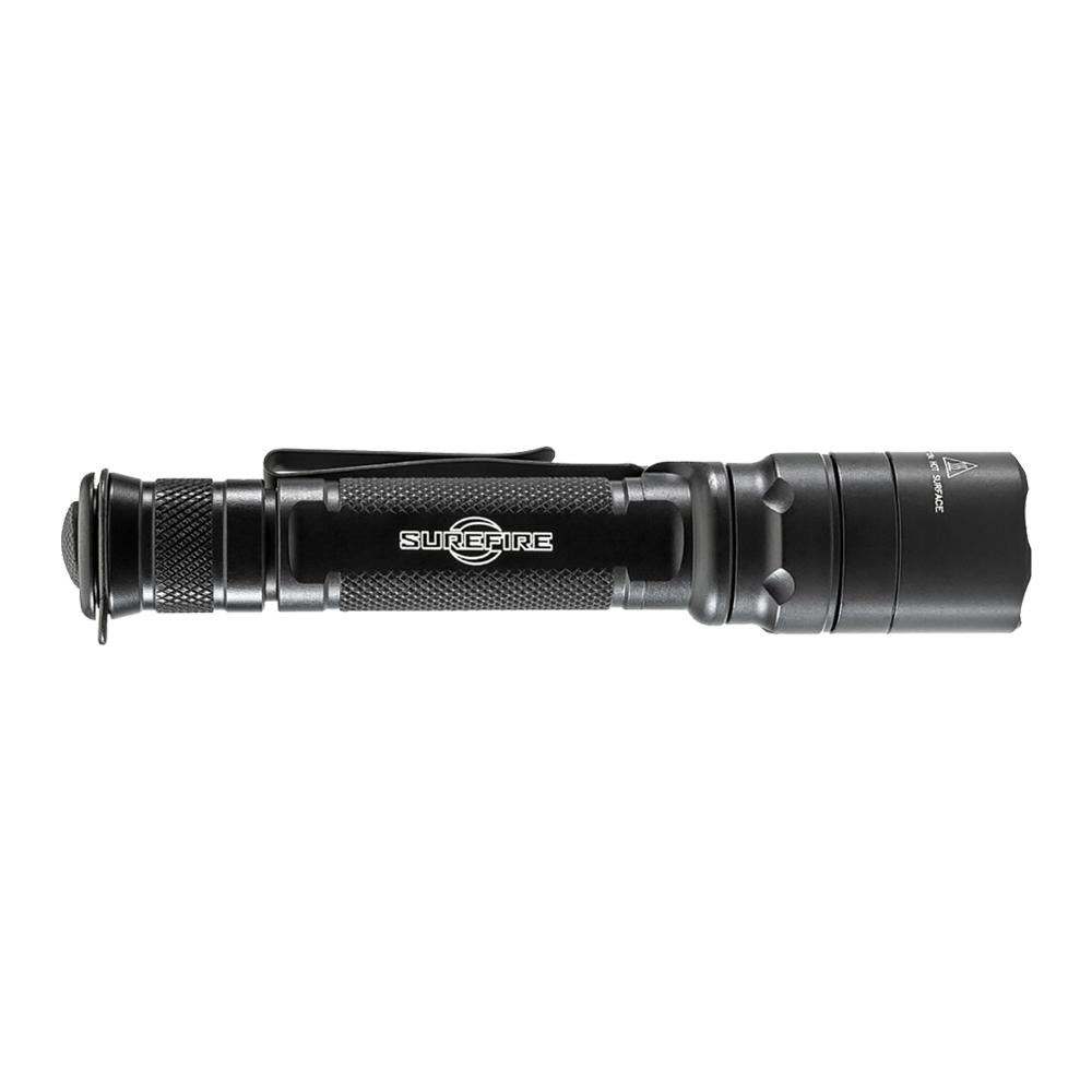 Black Chattanooga SF EDCL2 T dual-output LED flashlight with 1200 lumens, compact design, ideal for everyday carry.