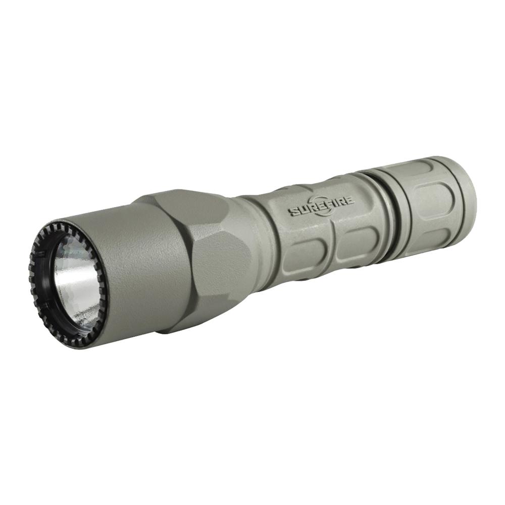 Chattanooga SF G2X Pro LED flashlight with 600 lumens, durable foliage green anodized finish, compact handheld design.