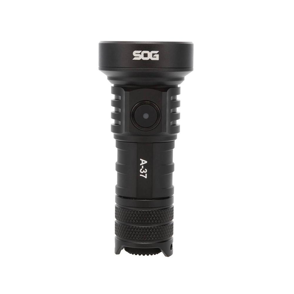 Chattanooga SOG Knives A37 flashlight with 1320 lumens, rechargeable outdoor black light, compact and durable for outdoor use