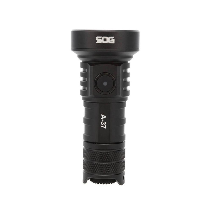 Chattanooga SOG Knives A37 flashlight with 1320 lumens, rechargeable outdoor black light, compact and durable for outdoor use