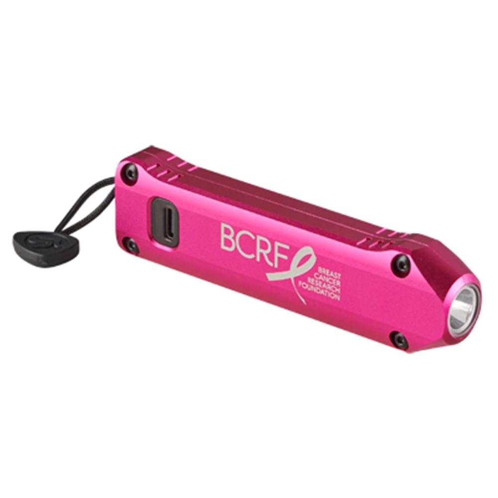 Pink Streamlight Wedge XT flashlight with USB-C cord and pocket lanyard, by Chattanooga, for hands-free illumination.