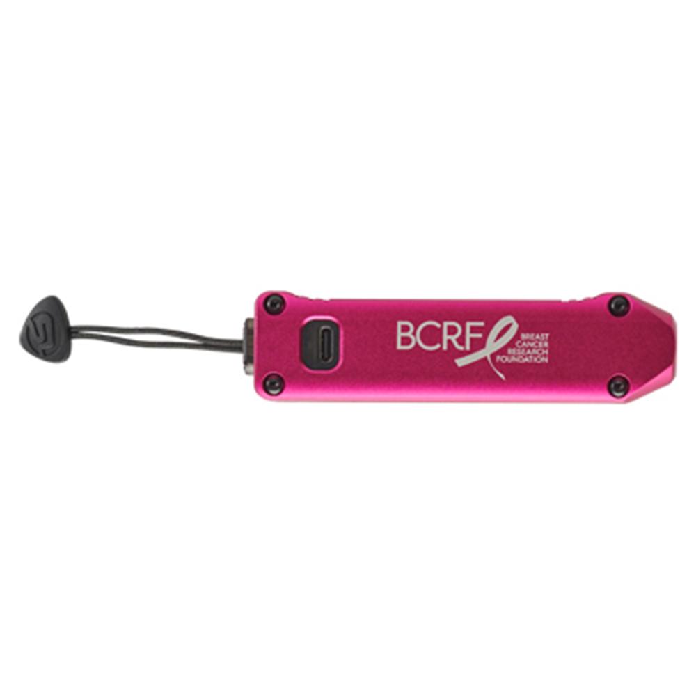 Pink Chattanooga Streamlight Wedge XT flashlight with USB-C cord and pocket lanyard, designed for versatile, hands-free illumination.