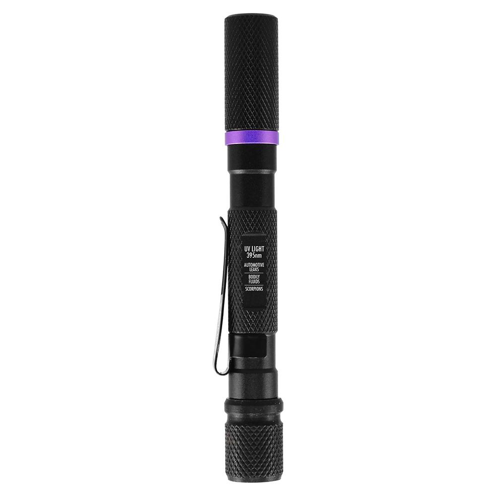 Chattanooga PS UV Flashlight 395NM black slim portable LED inspection light for UV detection and dark area illumination.