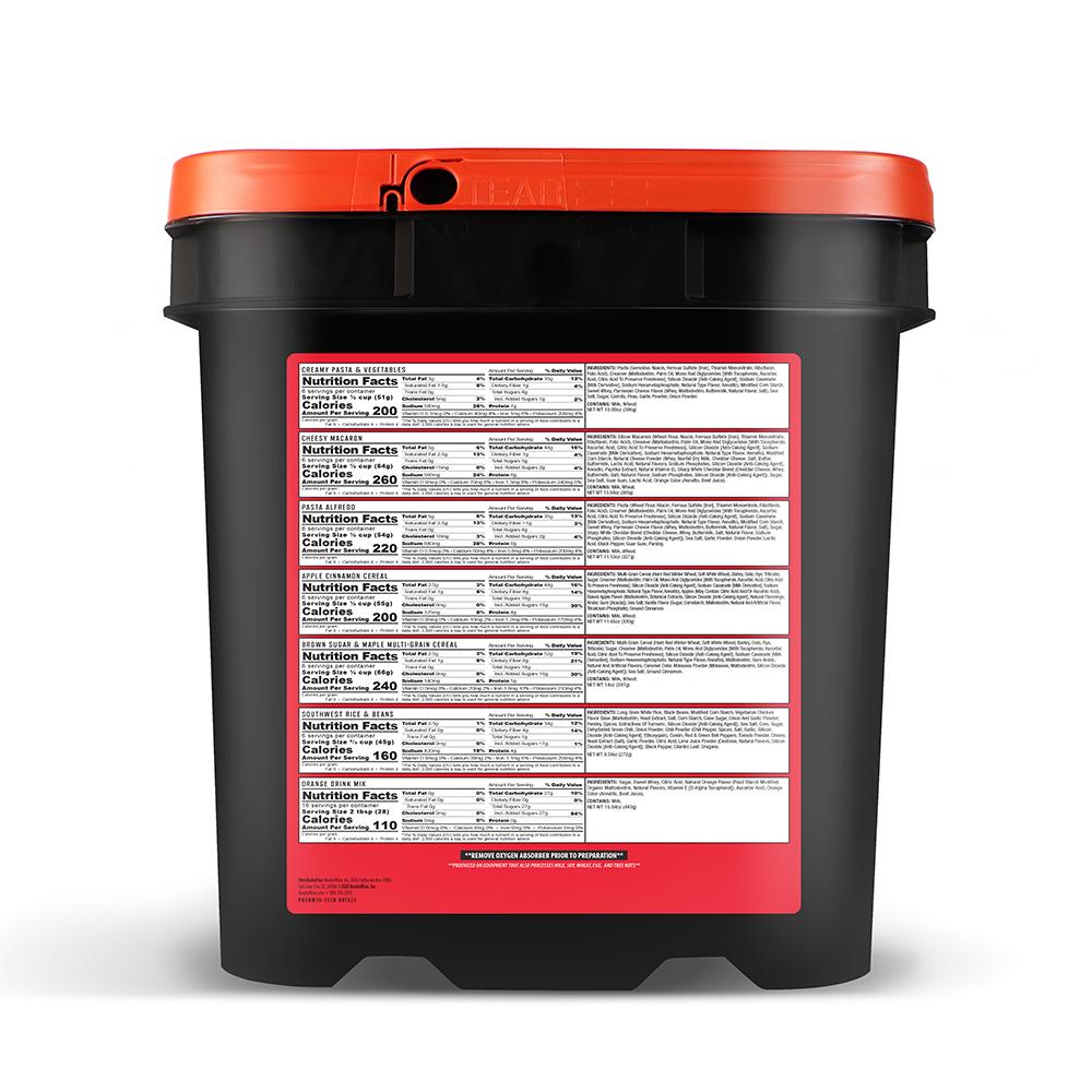 30 DAY 1 PERSON 60 SERVINGS ENTREES GRAB N GO BUCKET - POWER FIT SHOP — Powering Preparedness, Health & Home