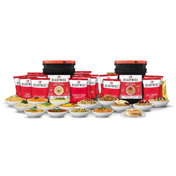 ReadyWise 240 Serving Pack 1 - 120 Breakfast Bucket &amp; 1 - 120 Entree (2 buckets - POWER FIT SHOP — Powering Preparedness, Health &amp; Home