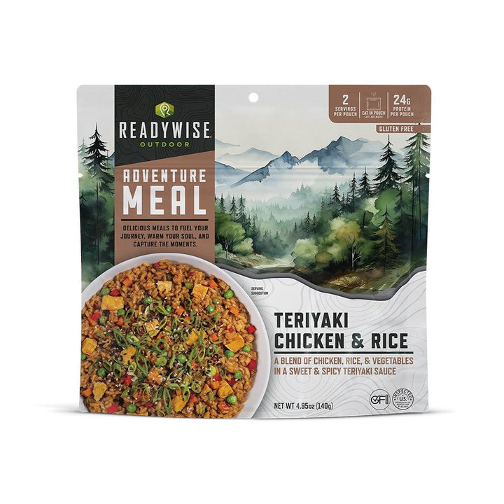 Chattanooga ReadyWise CP Chicken Teriyaki and Rice single-serve food meal in a sealed container, ready for quick meal preparation.