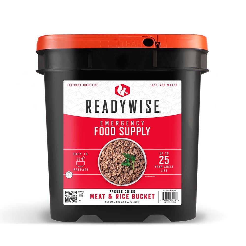 Readywise Meat and Rice Bucket 48 Meat+40 Rice Servings Freeze Dried - POWER FIT SHOP — Powering Preparedness, Health & Home