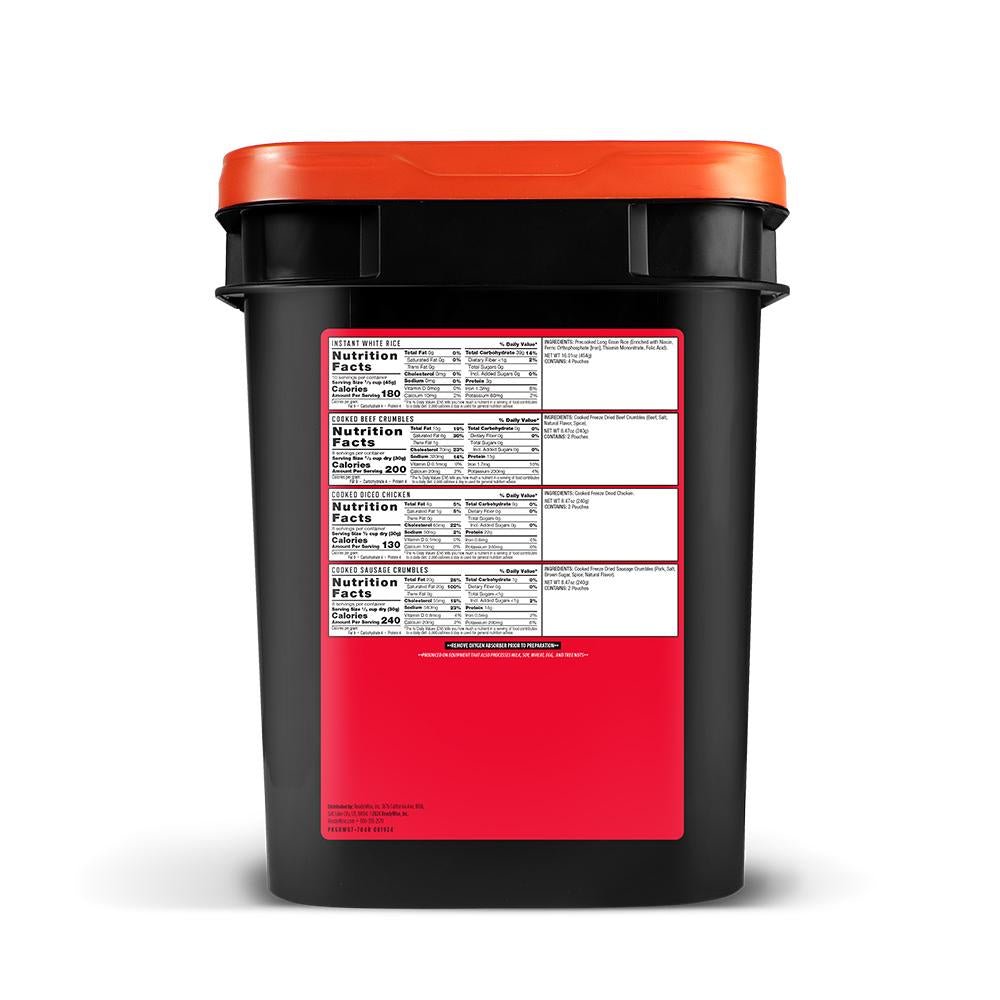 Readywise Meat and Rice Bucket 48 Meat+40 Rice Servings Freeze Dried - POWER FIT SHOP — Powering Preparedness, Health &amp; Home
