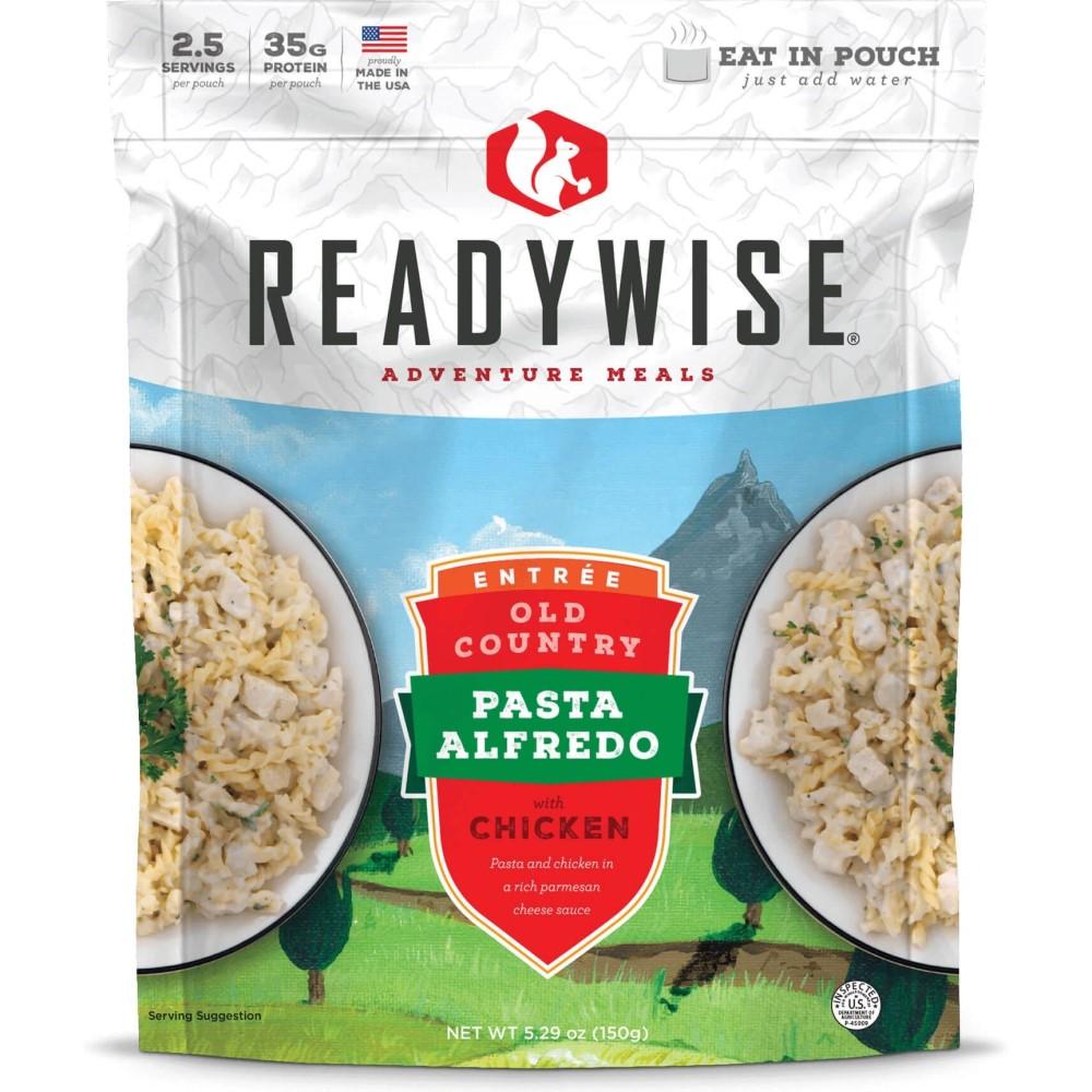 Chattanooga Readywise Old Country Pasta Alfredo with Chicken in a bowl, creamy pasta dish with chicken pieces, ready to serve.