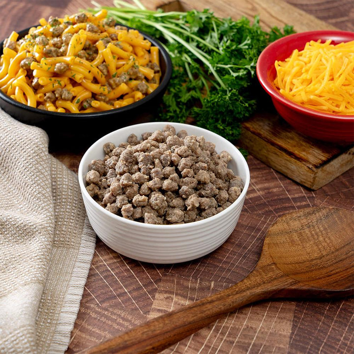 ReadyWise Simple Kitchen FD Seasoned Beef Patty Crumbles - 22 Serving Can