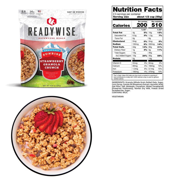 Readywise Sunrise Strawberry Granola Crunch - POWER FIT SHOP — Powering Preparedness, Health &amp; Home