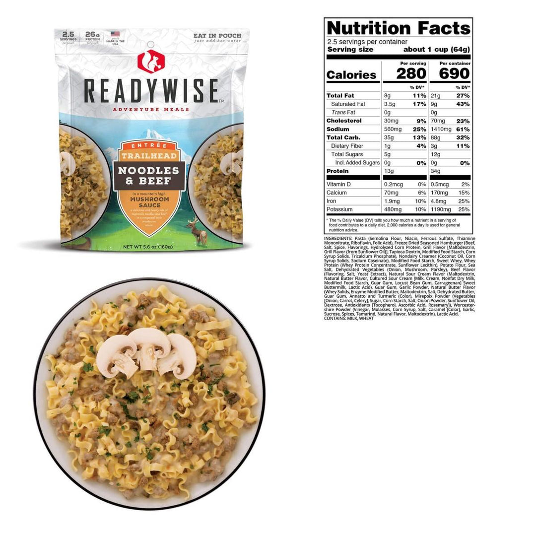 Readywise Trailhead Noodles &amp; Beef - POWER FIT SHOP — Powering Preparedness, Health &amp; Home