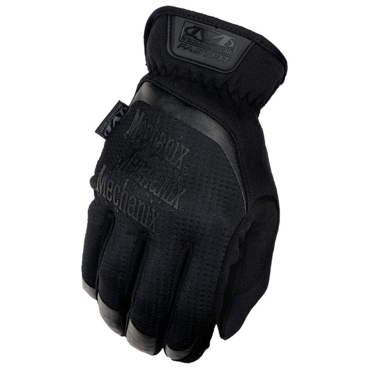 Chattanooga Mechanix Wear FastFit tactical gloves in black, XL size, showing durable fabric and snug fit for utility and comfort.
