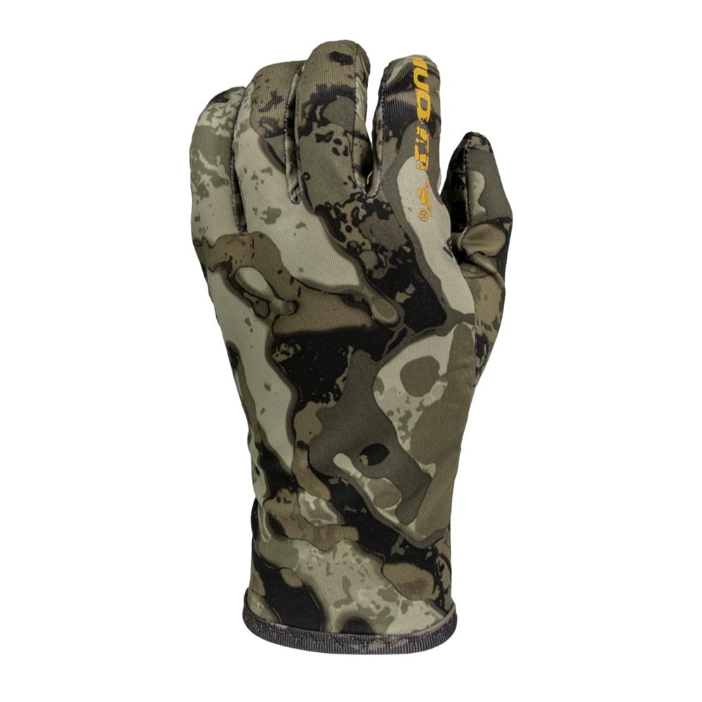 Chattanooga Muddy Outdoors lightweight fleece gloves in Veil Canyon Grey, demonstrating warm, comfortable outdoor glove design.