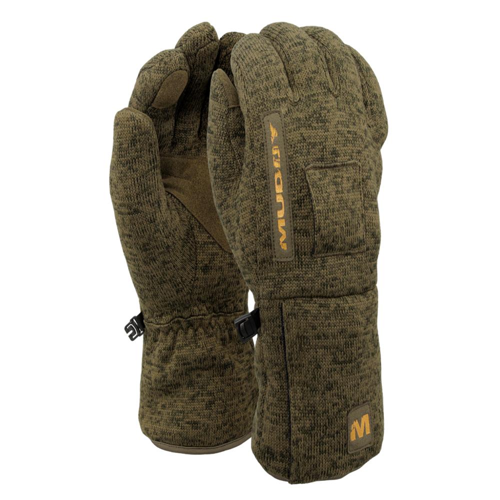 Chattanooga Muddy Outdoors Nucleus heated midweight gloves in brown clay, designed for warmth and comfort during outdoor activities.