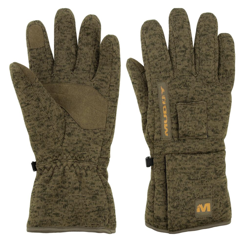 Chattanooga Muddy Outdoors Nucleus heated midweight gloves in brown clay, XL size, designed for warmth and comfort.