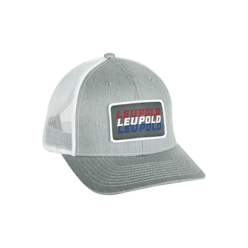 Chattanooga Leupold Patriot trucker hat in heather grey and white with adjustable breathable mesh cap