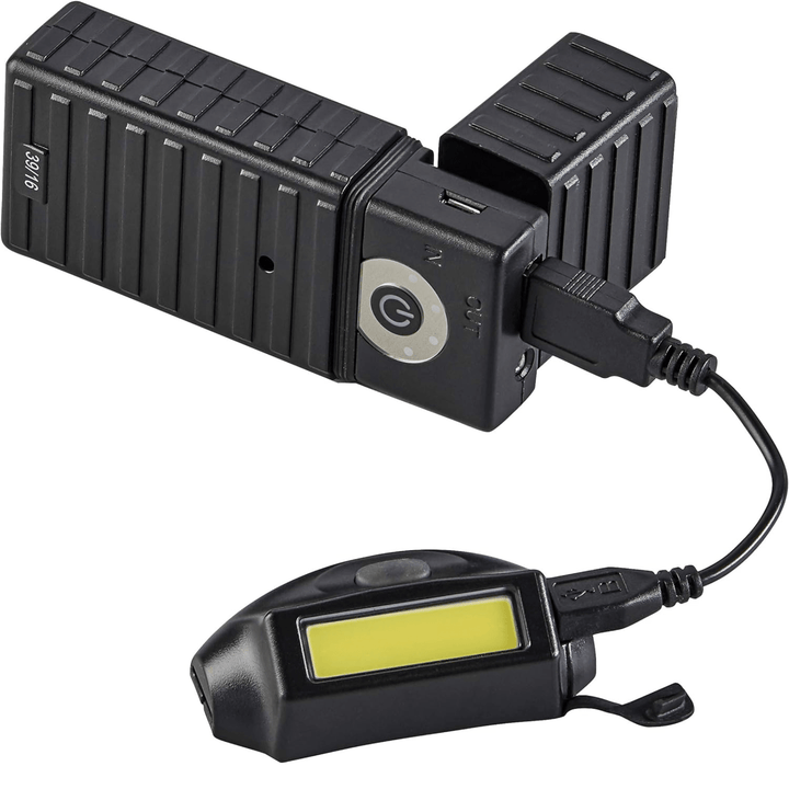 Chattanooga Streamlight Bandit Pro USB headlamp with black elastic headstrap and clam shell packaging, compact and lightweight for outdoor use.