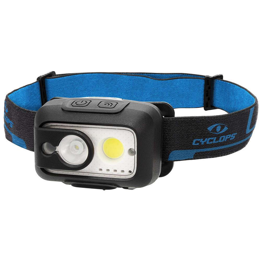 Chattanooga Cyclops Eclipse Elite black rechargeable headlamp with 520 lumens, bright outdoor lighting for outdoor activities.