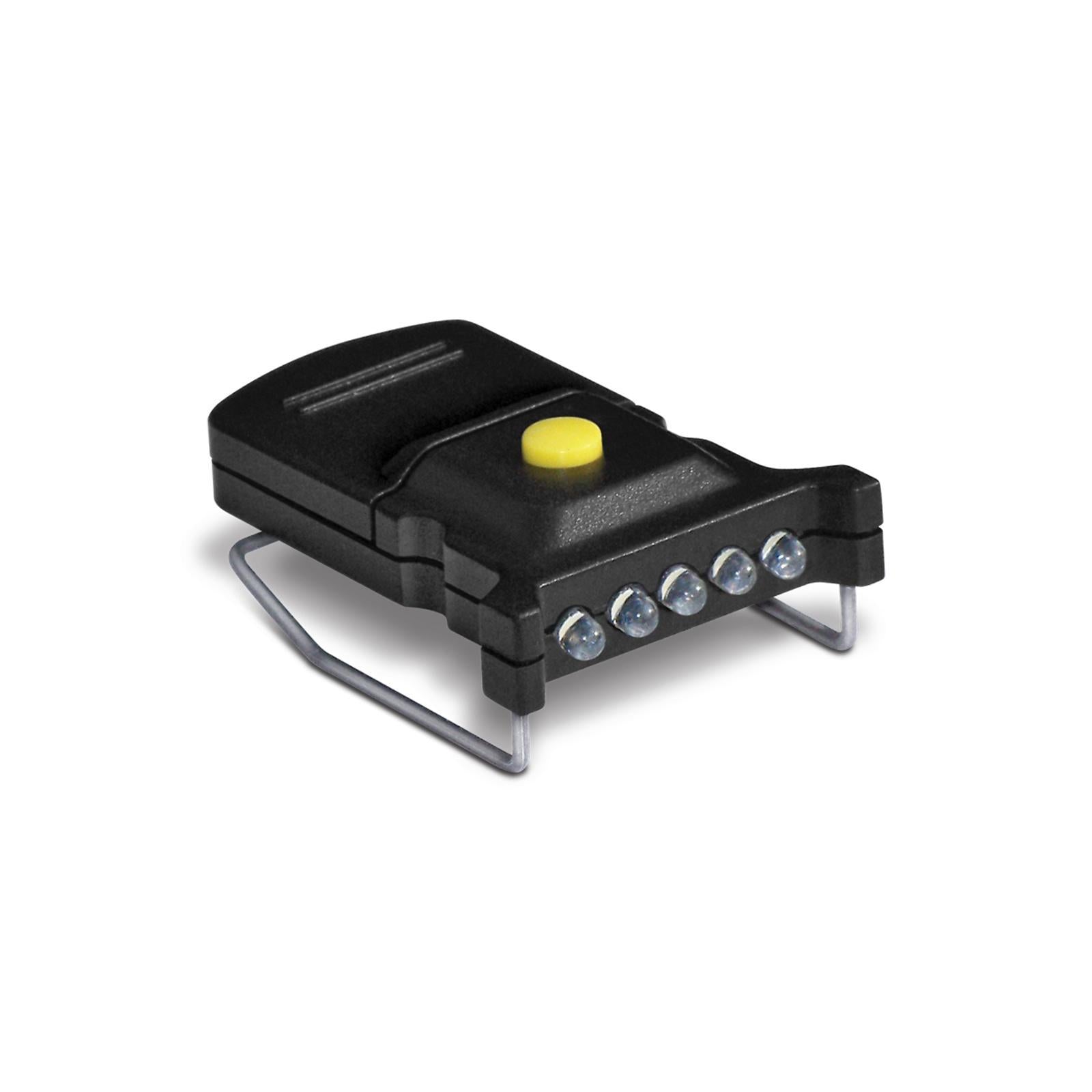 Chattanooga Cyclops Micro Hat Clip Light with 5 green LEDs, compact hands-free outdoor headlamp for camping and activities.