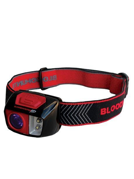 Chattanooga Primos HD LED headlamp waterproof with 499 lumens, red and black, lightweight design, suitable for outdoor activities.