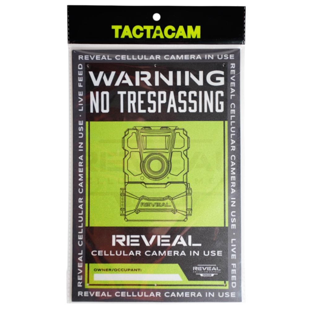 Set of three durable weatherproof Tactacam No Trespassing Signs by Chattanooga for outdoor health and safety security.