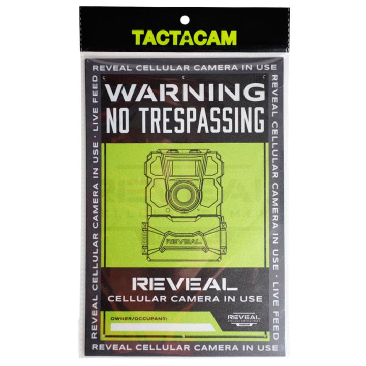Set of three durable weatherproof Tactacam No Trespassing Signs by Chattanooga for outdoor health and safety security.
