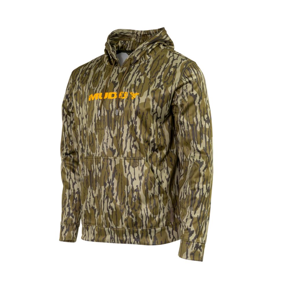Chattanooga Muddy TRX Performance Hoodie in Mossy Oak Bottomland, lightweight, breathable 3XL, outdoor hoodie with camouflage pattern.