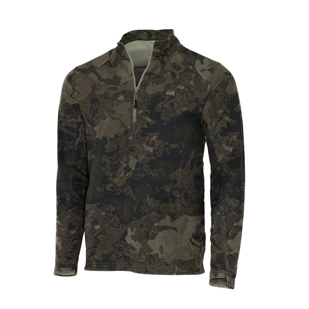 Chattanooga Muddy DV8 Quest midweight quarter zip sweatshirt in Veil Canyon Grey, small size, showing the soft fabric and quarter zip design.